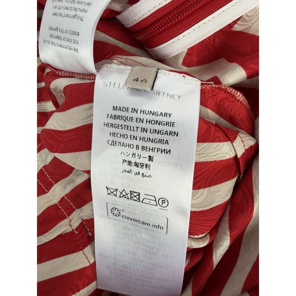 Stella McCartney Resort 2014 Red Stripe Chevron Moire Jacquard Dress Rare US 10 - Picture 14 of 15